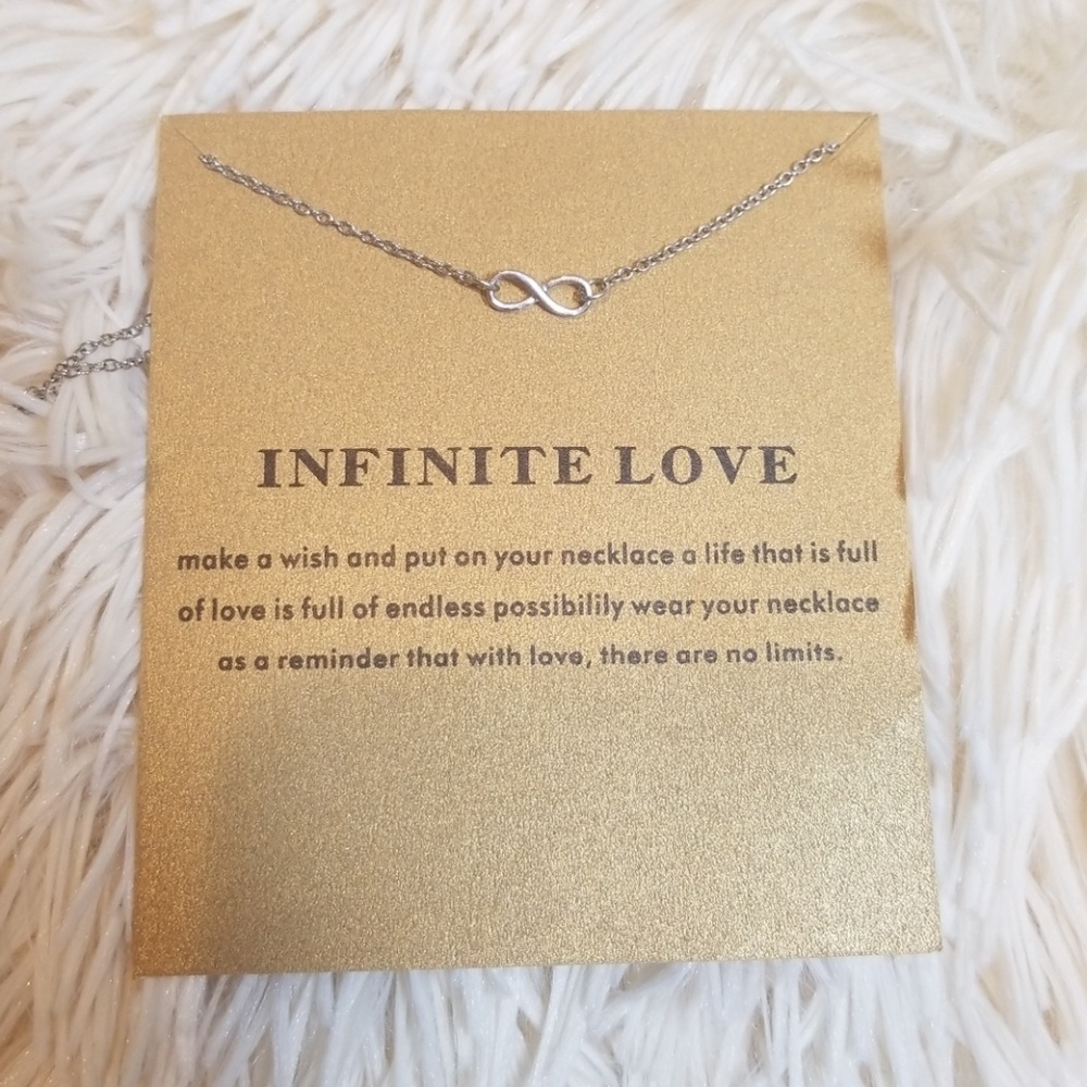 Silver Alloy Clavicle Chain Infinity Necklace